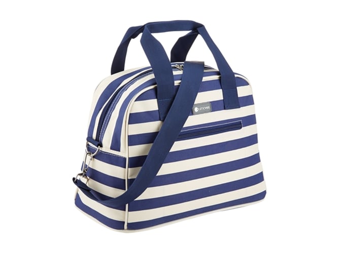 Saco Térmico Riscas 11.5L Coolmovers Kitchen Craft CMSTRPBAG - Azul Kitchen Craft - Porta-alimentos e bebidas - 11.5L, forro prateado, resistente à chuva, alças de transporte