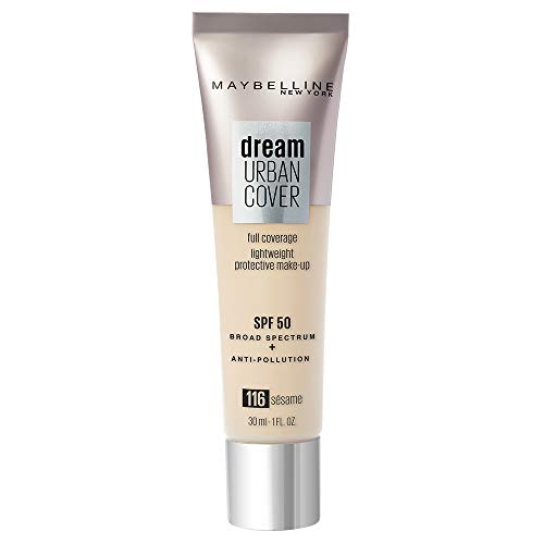 Base MAYBELLINE Dream Urban Cover Foundation 30ml Maybelline New York - Maquiagem facial - hidratante, cobertura média, proteção UV, 30ml