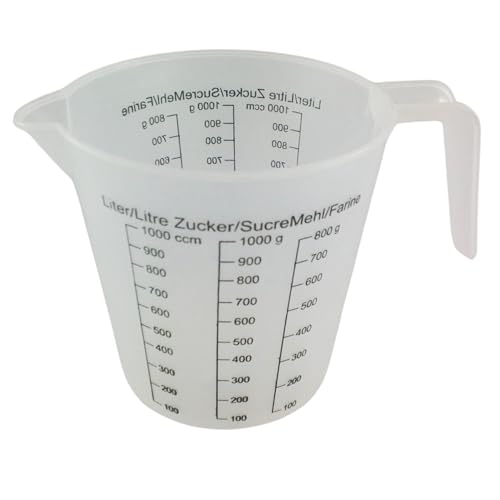 Dispensador de Plástico 1 L Preto Graduação parence - Medidores de copos e colheres - preto, graduação, 1 l