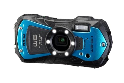 Máquina Fotográfica Compacta PENTAX WG-90 (Azul - 12.2 MP - ISO: 100 a 1600) Ricoh - Câmeras digitais - 12.2 MP, resistente à água, viso lcd, modo microscópico
