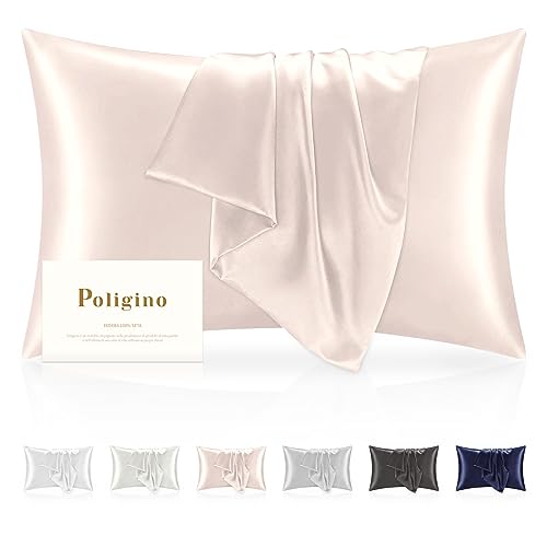 Capa de Almofada SILVERLINE 100% Seda (50 x 70 cm) Poligino - Fronhas e almofadas - seda, 600 fios, fecho, lavável