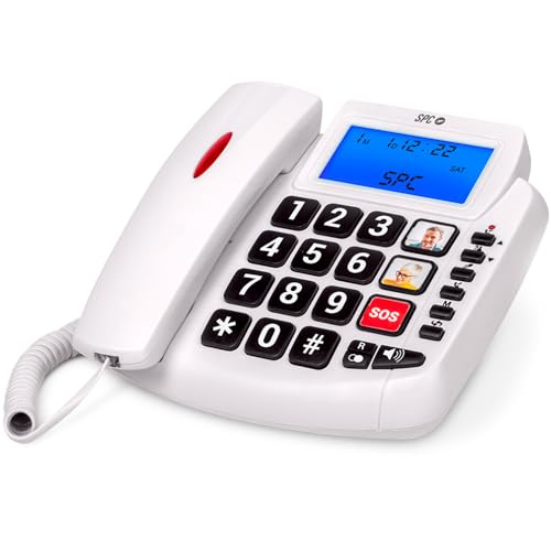 Telefone Fixo SPC Comfort Volume 2 (Azul) SPC - Telefonia - telefone fixo, ecrã iluminado, 3 memórias, volume alto
