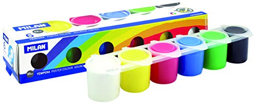 Conjunto de temperas MILAN (6 unidades) Milan - Equipamento de escritório - temperas, cores vivas, resistentes à luz, cobertura excelente
