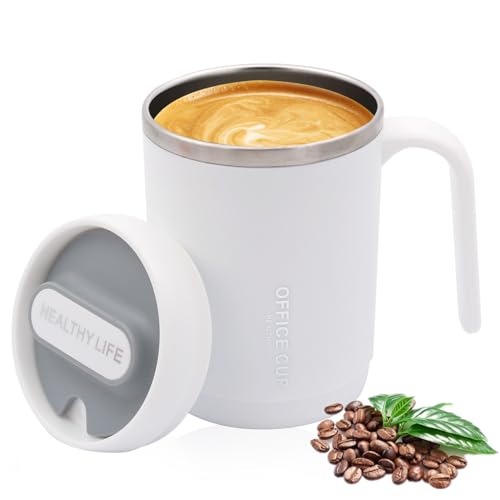 Copo de Café Irrompível 500 Ml Aço Inoxidável com Cuchara e Tampão XIMKONTER - Xícaras de café e chá - copo café, 500 ml, aço inoxidável, cuchara, tampão