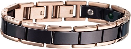 Bracelete Magnético LUNAVIT Olymp Jade Rosa Dourado Lunavit - Pulseiras - magnético, olymp, jade rosa, dourado