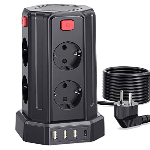 Extensão Elétrica CUC EXTEUSV2.1 (3 m - 8 Tomadas) Sameriver - Filtros de linha e supressores de surtos - 8 tomas, interruptor, 3m, extensão elétrica