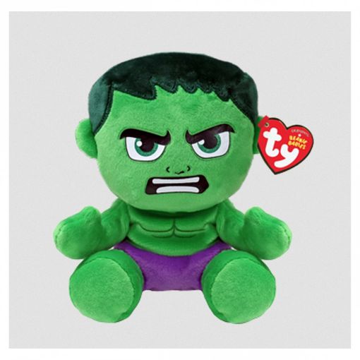 Peluche TY Beanie Babies Marvel Hulk (Idade Mínima Recomendada: 3 anos) Ty - Brinquedos - TY Beanie, Marvel Hulk, idade mínima 3 anos