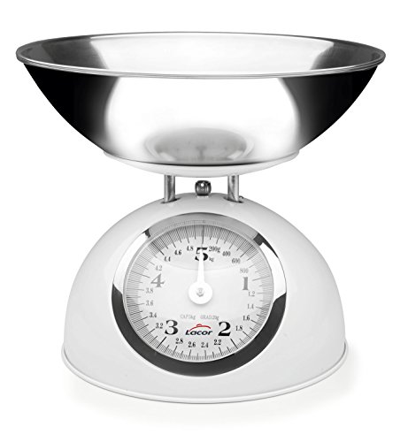 Balança de Cozinha LACOR Retro Branco (Capacidade: 5 Kg - Precisão: 1 g) Lacor - Balanças de medição - 5 kg, 1 g, visor retroiluminado, desliza automaticamente