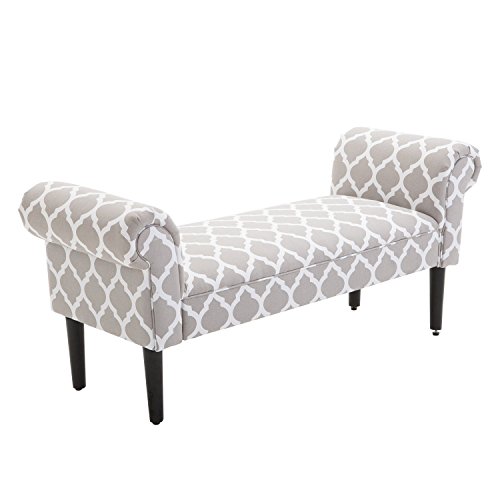 Banco de Madeira HOMCOM | 132 x 45.5 x 58 cm - Cinzento HOMCOM - Cadeiras - 132x45.5x58 cm, cinzento, aglomerado, almofadas antideslizantes