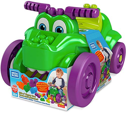 Bloco de Construção MEGA BLOKS First Builders (Idade Mínima: 12 meses) Mattel - Brinquedos - bloco, construção, mega bloks, primeiros construtores, crocodilo, transportador