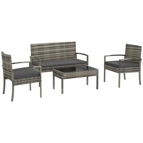 Conjunto de Jardim Outsunny | Cinzento, Branco Outsunny - Conjuntos de móveis de exterior - conjunto, jardim, outsunny, cinzento, branco