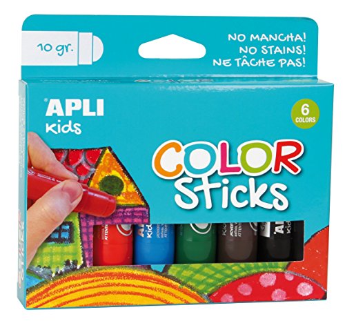 Tinta Lavável APLI Color Sticks (6 Unidades) APLI - Tinta, tinta de arte e esmalte - lavável, color sticks, 6 unidades