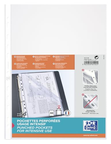 Capa de Arquivo OXFORD 100000034 (Branco) Oxford - Protetores de folhas - poliéster, proteção, fácil de usar, limpeza