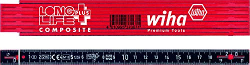 Medidor de comprimentos WIHA 37067 | Azul, Laranja (Ferramentas) Wiha - Réguas - 2m, fibra de vidro, poliuretano, azul laranja