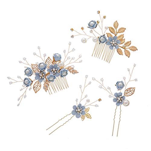 Jogo de Imitação TOYVIAN 4 Unid. Floral Rhinestone Combs Toyvian - Banho e corpo - imitação, floral, rhinestones