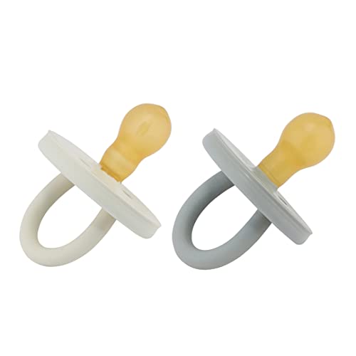 Chupeta Redonda BUMIBEBE Pack de 2 (3-36 Meses) - Cinzento e Sagem HEVEA - Cuidados com a higiene oral - 100% borracha, 3-36 meses, cinzento, sagem