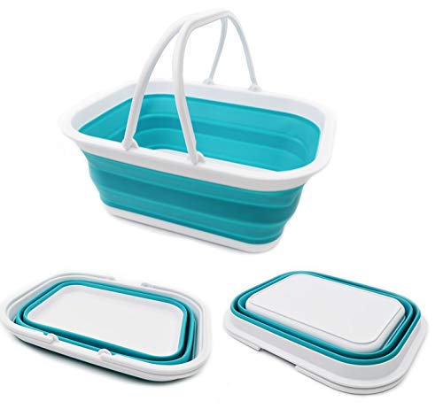 Cesto Portátil com Alça e Carga Máxima de 15.5 L Azul SAMMART SAMMART - Sacolas de compras - alça, 15.5 l, polipropileno, azul