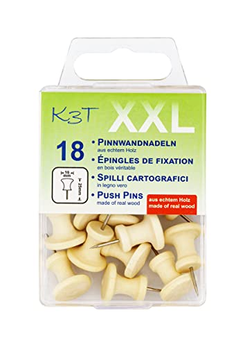 Ponta para Chuchas K3T 48918 | Castanho TSI Schreibwaren GmbH & Co. KG - Alfinetes e tachas - ponta, chuchas, madeira, autêntica, 18 unidades, castanho