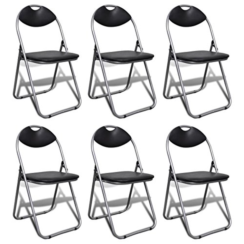 Conjunto de 6 Cadeiras Dobráveis VIDAXL Ferro Preto 44 x 43 cm vidaXL - Mobiliário de escritório - cadeiras dobráveis, vidaxl, ferro preto, 44x43cm