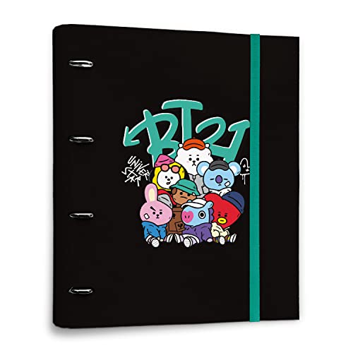 Dossier ERIK EDITORES BT21 (Preto - Polipropileno - 32x27.5cm) Grupo Erik - Pastas Organizadoras - tampa dura, papel laminado, 32x27.5cm, fecho elástico