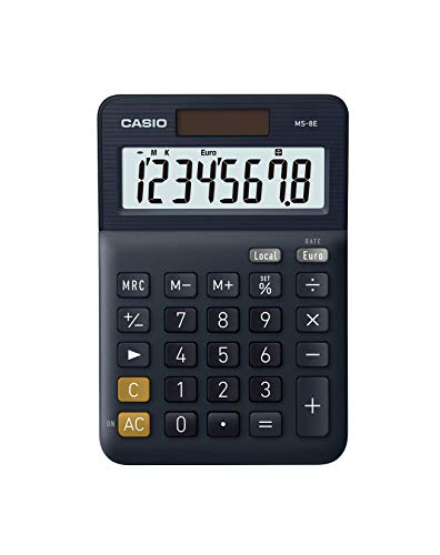 Calculadora de Escritório CASIO MS-8E (8 Dígitos) Casio - Calculadoras - 8 dígitos, porcentagem avançada, conversão moeda, compacta