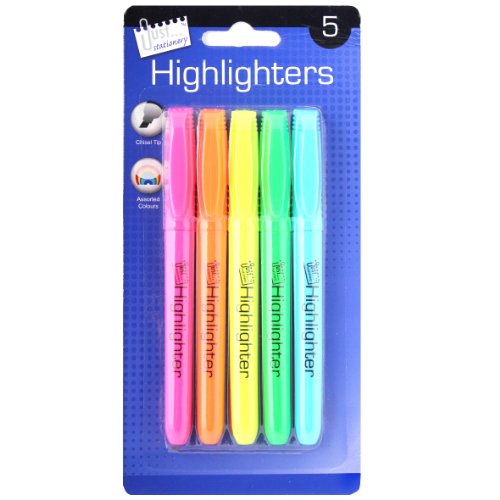 Marcador Fluorescente JUST STATIONERY 5 Unidades Just stationery - Marcadores de texto - fluorescente, just stationery, 5 unidades