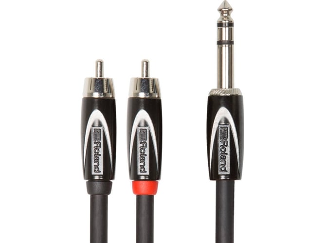Cabo de Áudio ROLAND (Jack 6.3mm - RCA - 3 m - Preto) Roland - Cabos de áudio e vídeo - jack 6.3mm, RCA, 3m, preto