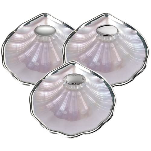 Concha de Batismo de Cristal com Aplique Prateado Regalos Más de Más - Enfeites e acabamentos - cristal, concha, batismo, prateado