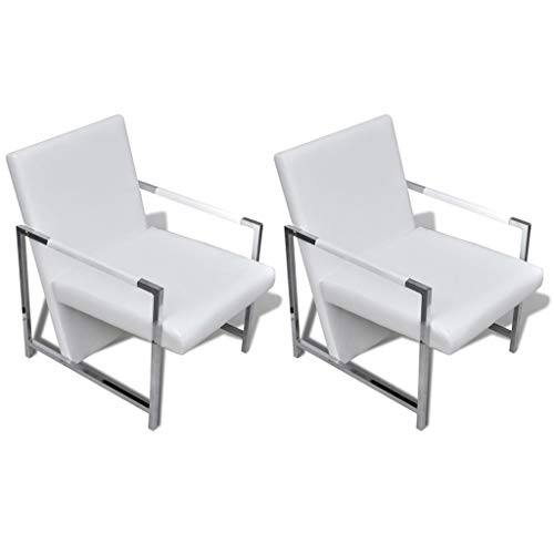 Conjunto De Sofá e Poltronas VIDAXL (Branco - PU - 53x69 cm) vidaXL - Cadeiras - sofá, poltronas, madeira durável, pés cromados