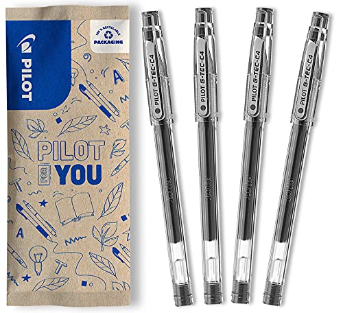 Caneta de Gel PILOT G-Tec C4 Preto (Ponta 0.7 mm) Pilot - Canetas - ponta 0.7 mm, traço fino, tinta base água