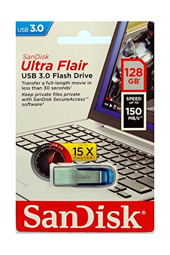 Pen USB SANDISK ULTRA FLAIR (128 GB - USB 3.1) Sandisk - Pen drives usb - 128 GB, USB 3.1