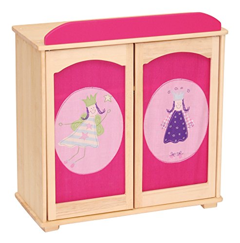 Roupeiro de Boneca ROBA Happy Fee (Castanho) roba - Acessórios para bonecas e figuras de ação - 2 portas, 3 prateleiras, madeira mdf, almofada de borracha