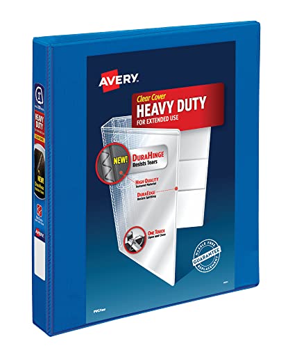 Avery Durable - Capa com anel EZD, Azul Pacífico 1 polegada Avery - Pastas Organizadoras - anéis, poliéster, lavável, 275 folhas