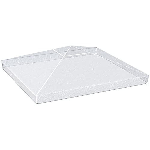Cobertura Impermeável para Gazebo OUTSUNNY Outsunny - Móveis de exterior - impermeável, PVC transparente, cordões práticos, 300x300 cm