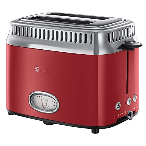 Torradeira RUSSELL HOBBS Retro Ribbon (2 fatias - 1300 W) Russell Hobbs - Eletrodomésticos de cozinha - 2 fatias, 1300 w, indicador do tempo, removível