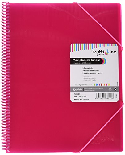 Pasta GRAFOPLAS Espiral Maxiplás Multiline (Rosa - A4) Grafoplas del Noroeste,S.A. - Pastas e capas de relatório - multilínea, a4, rosa