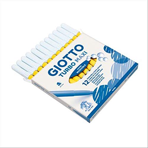 Canetas GIOTTO Turbo Maxi (Amarelo - 1.0 mm) Giotto - Marcadores e marcadores de texto - 1.0 mm, tinta à base de água, fácil de lavar, para crianças