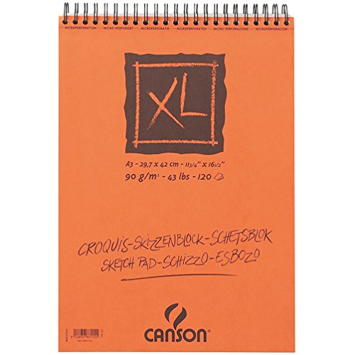 Bloco de Desenho FIRMO Canson XL (120 Folhas) Canson - Papel de arte e artesanato - 120 folhas, microperfuradas, espiral, belas artes