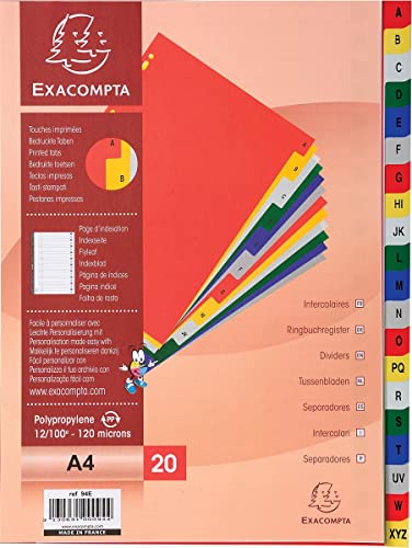 Separador EXACOMPTE (A4 - Polipropileno - Branco) EXACOMPTA - Separadores de índice - a4, polipropileno, branco, durável