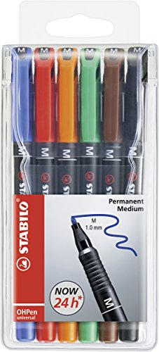 Marcador Permanente STABILO OHPen Universal Preto (Ponta 1.0mm) Stabilo - Marcadores e marcadores de texto - ponta 1.0mm, permanente, três espessuras, sem tampa