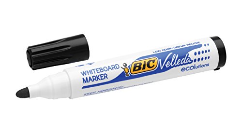 Marcador BIC Velleda Eco 1701 Ponta Redonda Preto BIC - Marcadores e marcadores de texto - ponta redonda, 1.5mm, borracha, preto