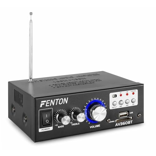 Amplificador Fenton AV360BT | Preto (Sistema Hi Fi) TRONIOS - Áudio - amplificador, hi fi, 2x40w, mp3, usb, tomada externa