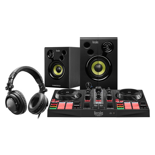 Kit de Dj Learning 2.0 com Consola Dj Mk2 Hercules Djlearningkit02 Djlearningkit02 Hercules - Roupa - versão 2.0, compatível universal, DJLearningkit02, preto e branco