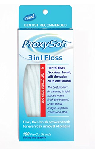 Fio DENTAL PROXYSOFT 3 em 1 Dentário 100 Unidades Thornton Intl Inc - Cuidados com a higiene oral - fio, dental, proxysoft, dentário, 100 unidades