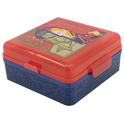 Lancheira Quadrada Infantil com Compartimentos Marvel Stor - Lancheiras e sacos - lancheira, quadrada, infantil, compartimentos, fecho hermético, refeições