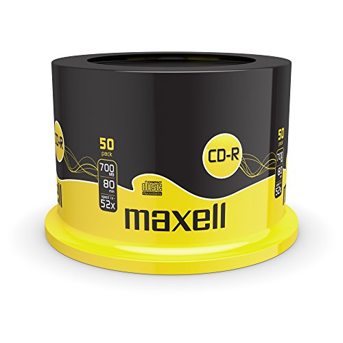 Maxell CD-R 80MIN 700MB 52X 50PK Cakebox Maxell - Mídias vazias - 700 MB, 52x, 50 unidades, cakebox