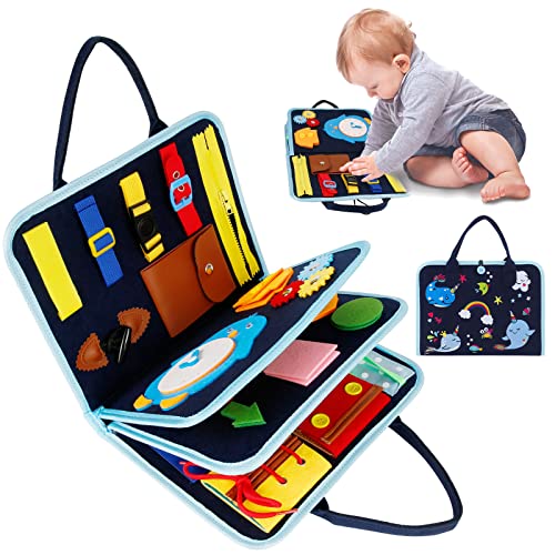 Brinquedo Didático XIYEE Busy Board Toddler XiYee - Brinquedos - 20 atividades, fecho de correr, zíper, bolso