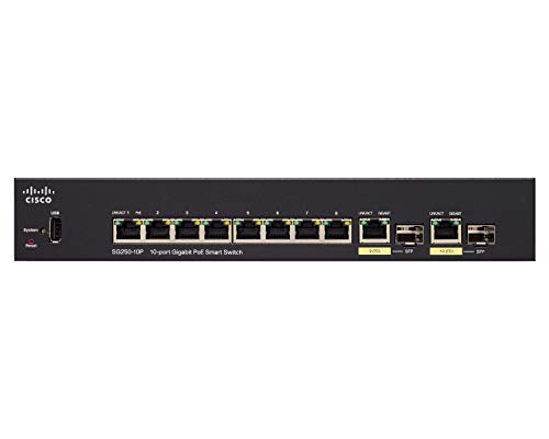 Cisco SG250-10P - commutateur - 8 x 10/100/1000 + 2 x SFP Cisco - Concentradores e comutadores - cisco, sg250-10p, commutateur, 8x1000, 2xsfp