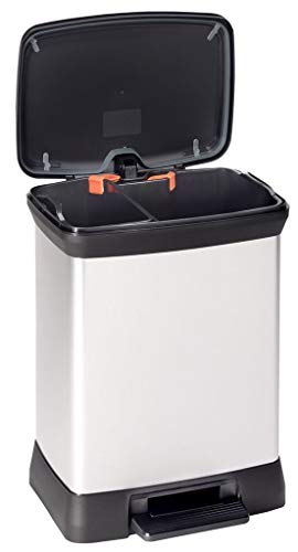 Caixote do Lixo CURVER Duo Decorative Pedal Bin 30L Curver - Lixeiras e cestos de lixo - 30 litros, dois compartimentos, fecho suave, pedaletes robustos