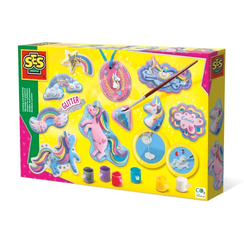 Kit de Artesanato para Crianças SES CREATIVE 8 Peças Moldagem e Pintura de Unicórnios SES CREATIVE - Kits de artesanato de brinquedos - kit, artesanato, crianças, ses creative, moldagem, pintura, unicórnios